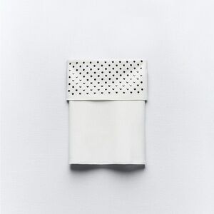 studded Zara white strapless stretch knit top size S